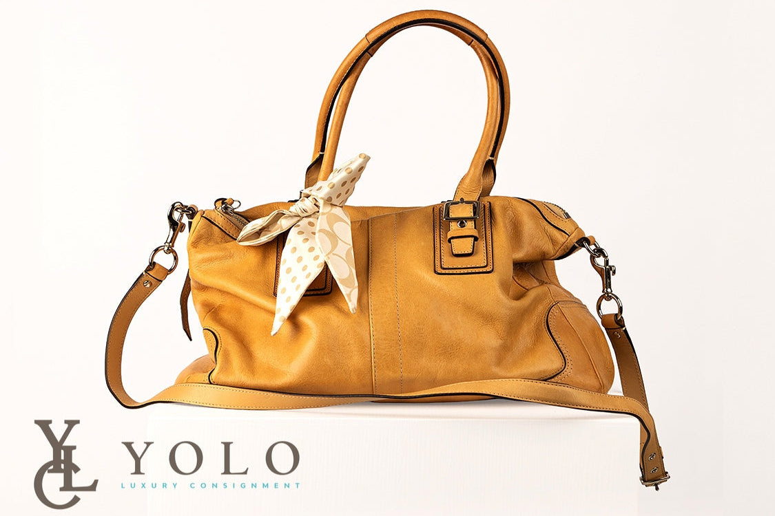 Coach Hamilton Leather Satchel 2-Way Bag – Tan Crossbody Designer Purse – YOLO Luxury Consignment