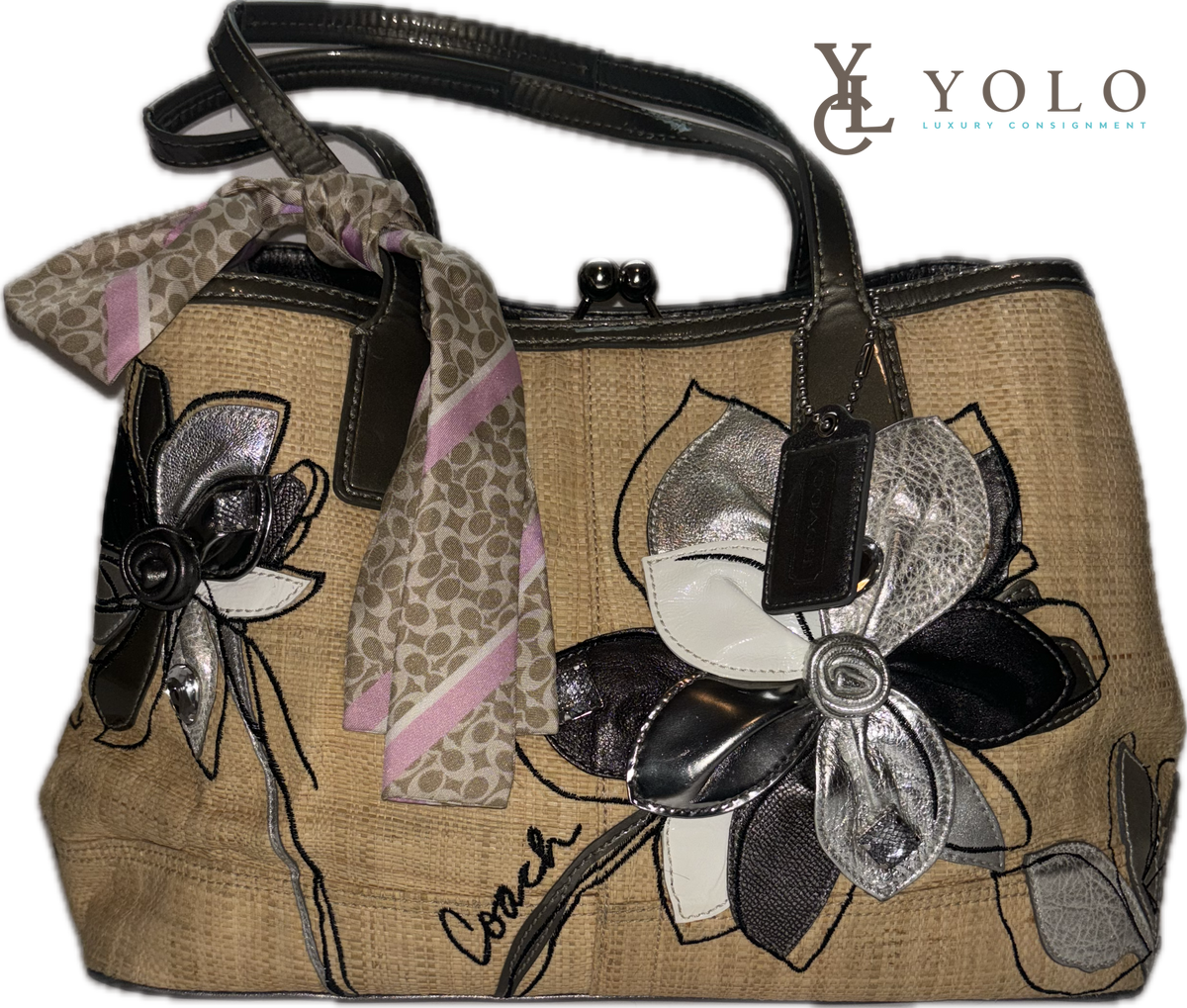 Coach Straw 10th Anniversary Hampton Bag – Limited Edition Y2K Coach Straw 10th Anniversary Hampton Bag – Limited Edition Y2K