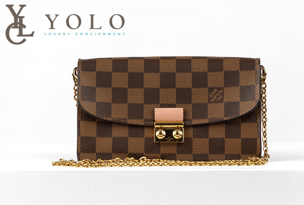 Louis Vuitton Croisette Chain Wallet Damier Ebene – LV Crossbody