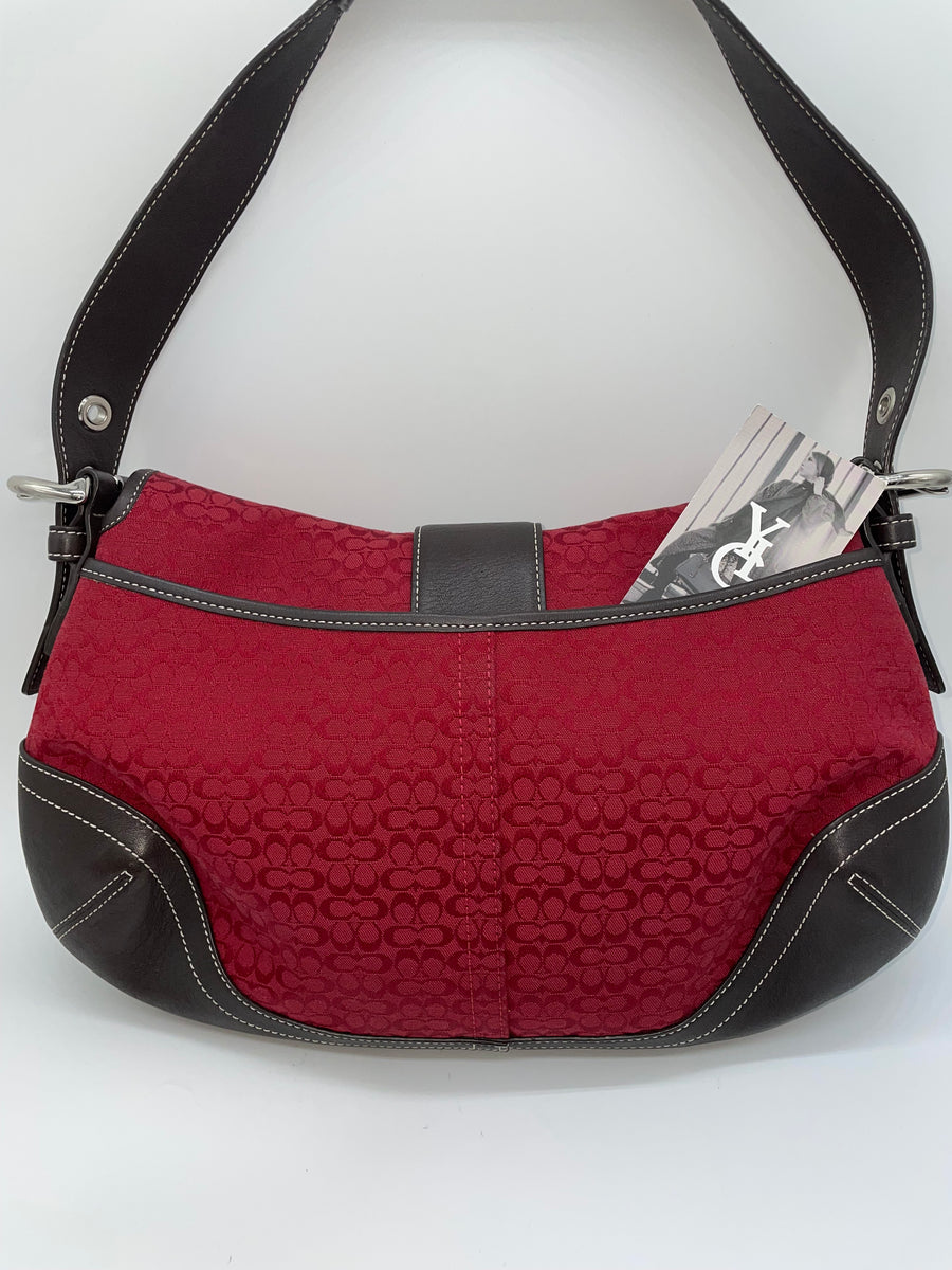 極美品　Coach Hobo Signature Bag Red Signature Hobo Red Coach Bag – MIHOLANY