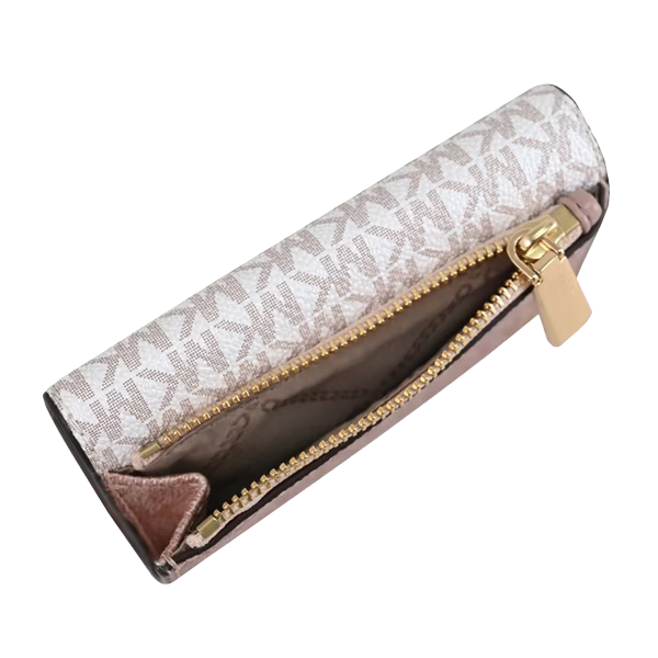 Michael Kors Jet Set Charm Vanilla Pink Trifold Wallet
