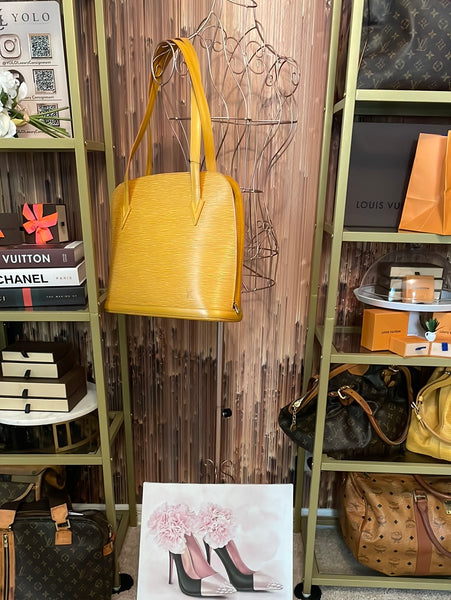 Louis Vuitton Epi Leather Yellow Lussac Tote Bag