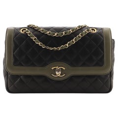 Chanel | Quilted Lambskin Two Tone Single Flap Medium Shoulder Bag | YOLO