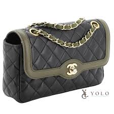 Chanel | Quilted Lambskin Two Tone Single Flap Medium Shoulder Bag | YOLO