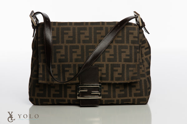 Authentic Preloved Fendi Zucca Mama Baguette Shoulder Bag