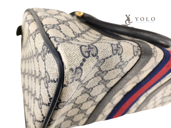 Authentic Vintage Web Gucci Medium Boston Bag