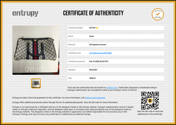 Authentic Vintage Web Gucci Medium Boston Bag COA Entrupy