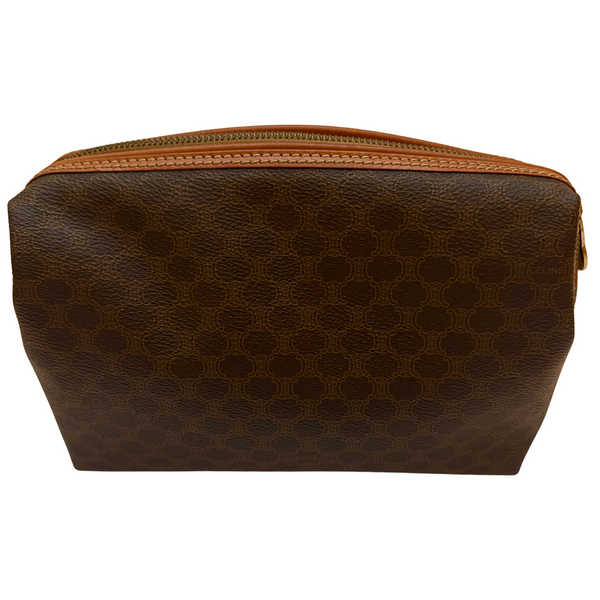 Celine Vintage Macadam Cosmetic Pouch – Coated Canvas Makeup & Toiletry Bag