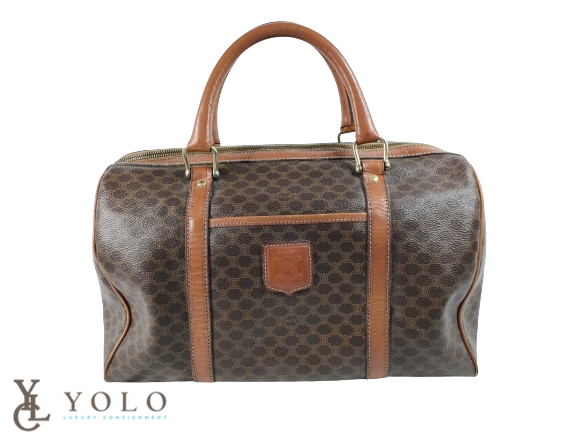 Celine Macadam Boston Bag – Vintage Triomphe Monogram Satchel Celine Macadam Boston Bag – Vintage Triomphe Monogram Satchel