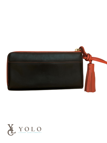 Chloe Leather Black Corner Zip Long Wallet