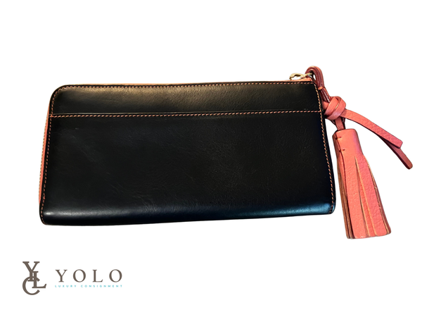 Chloe Leather Black Corner Zip Long Wallet