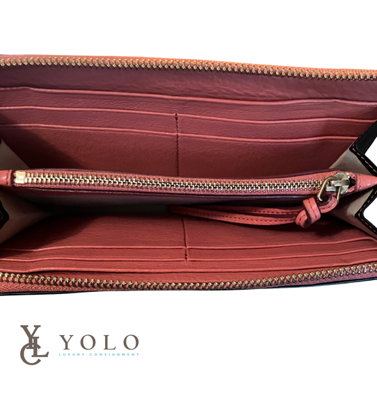 Chloe Leather Black Corner Zip Long Wallet