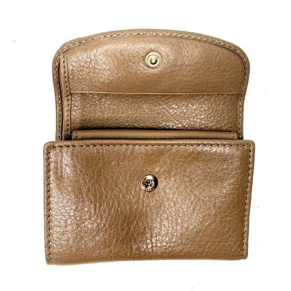 Chloé Leather Beige Lily Trifold Compact Wallet