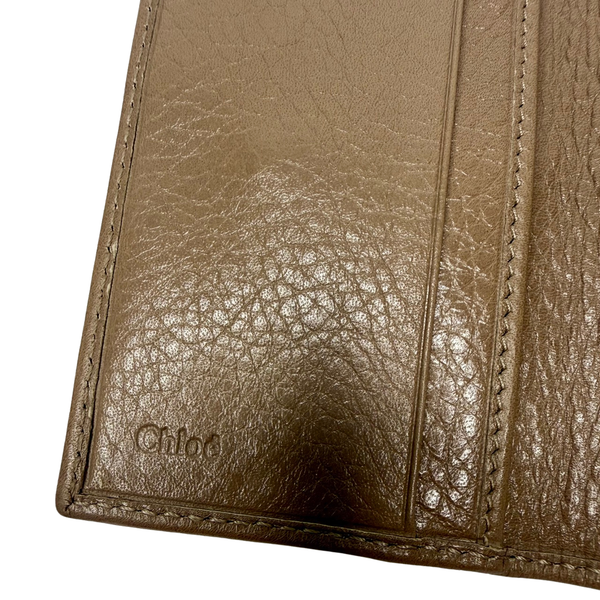 Chloé Leather Beige Lily Trifold Compact Wallet