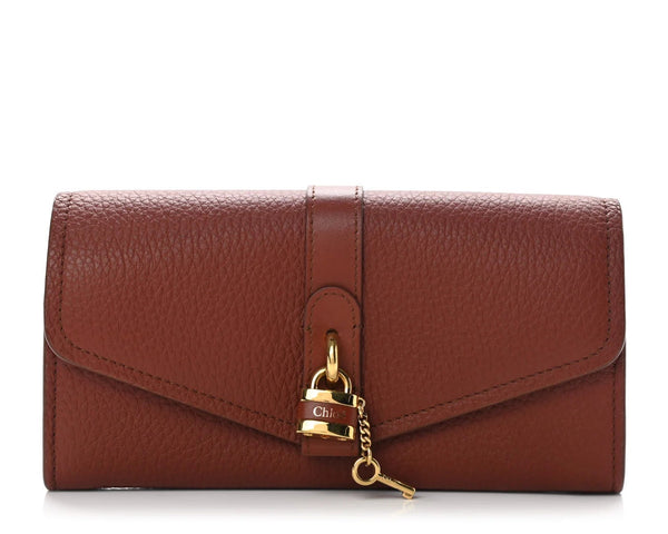 Chloé Leather Brown Aby Long Wallet