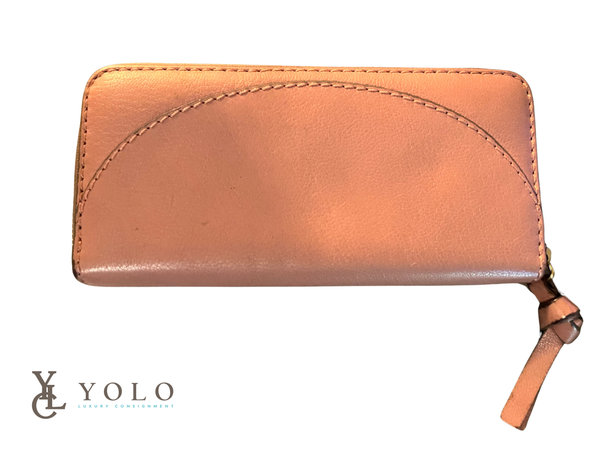Chloe Leather Pink Zip-Around Long Wallet
