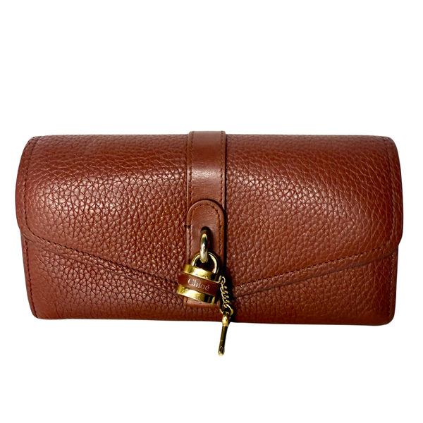 Chloé Leather Brown Aby Long Wallet