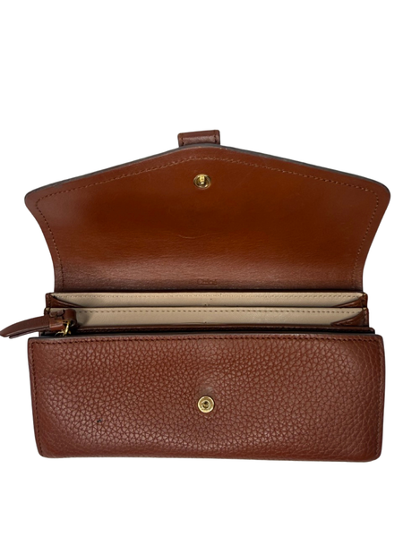 Chloé Leather Brown Aby Long Wallet
