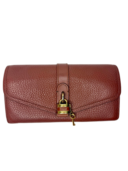 Chloé Leather Brown Aby Long Wallet