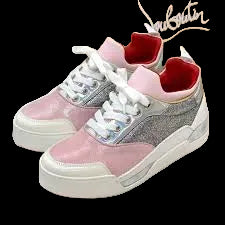 Christian Louboutin Leather Holographic Glitter Aurelian Sneakers