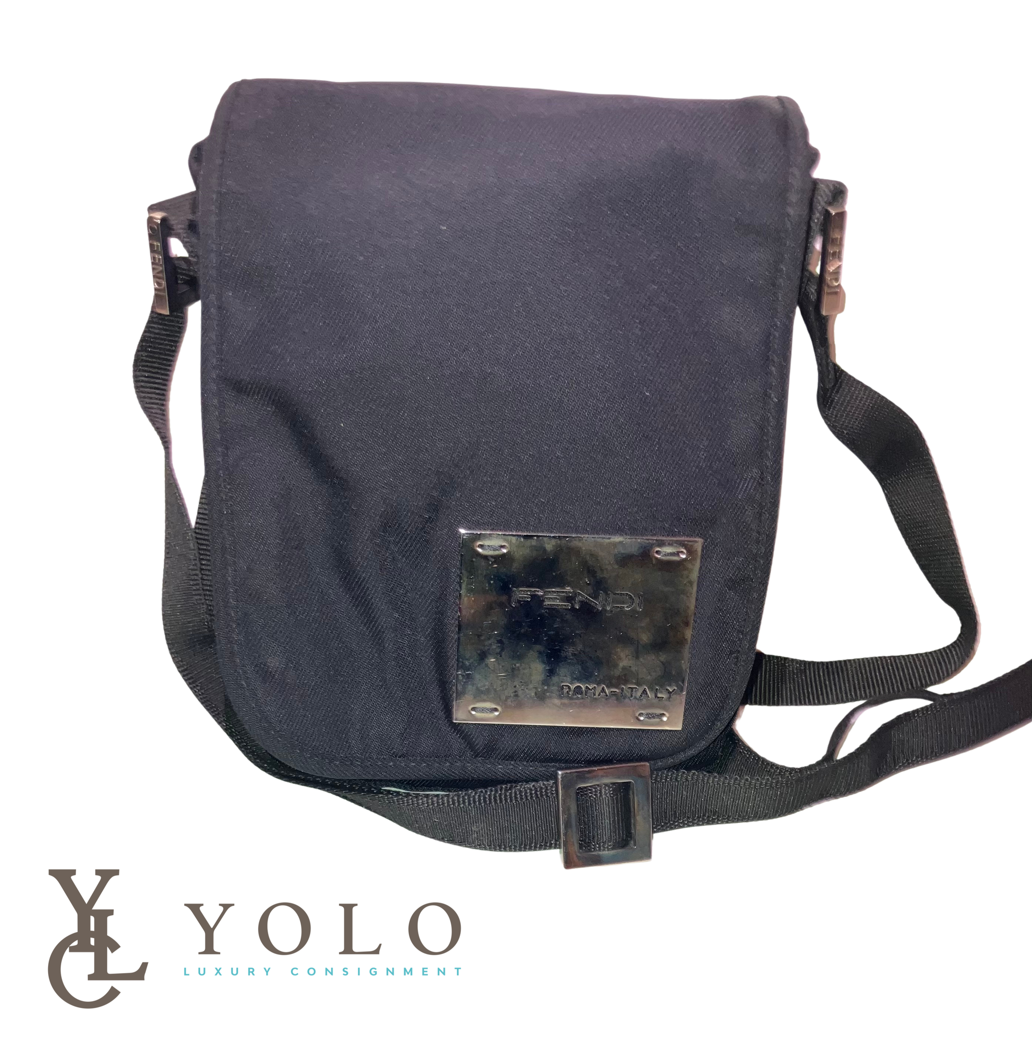 Fendi Vintage Nylon Black Crossbody Bag