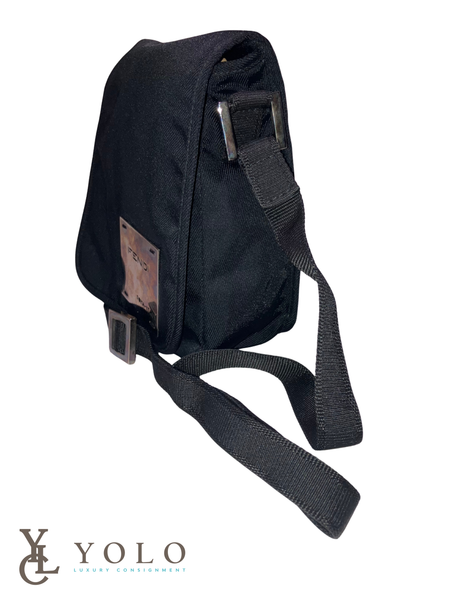 Fendi Vintage Nylon Black Crossbody Bag