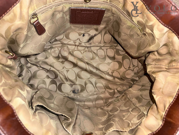 Coach Patent Leather Gallery Laced East West Tote