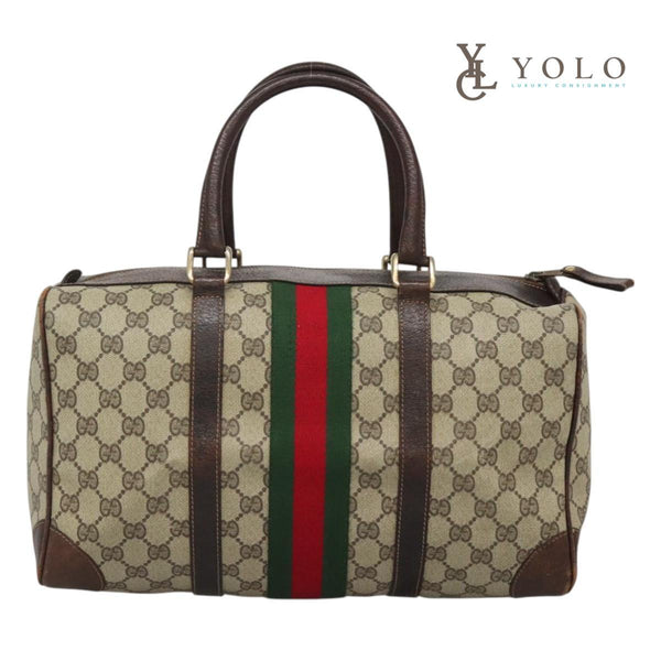 Gucci Vintage Web Medium Boston Bag