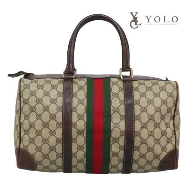 Gucci Vintage Web Medium Boston Bag