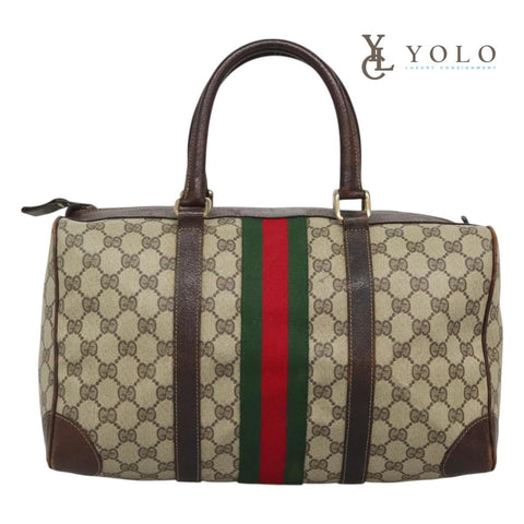 Gucci Vintage Web Medium Boston Bag