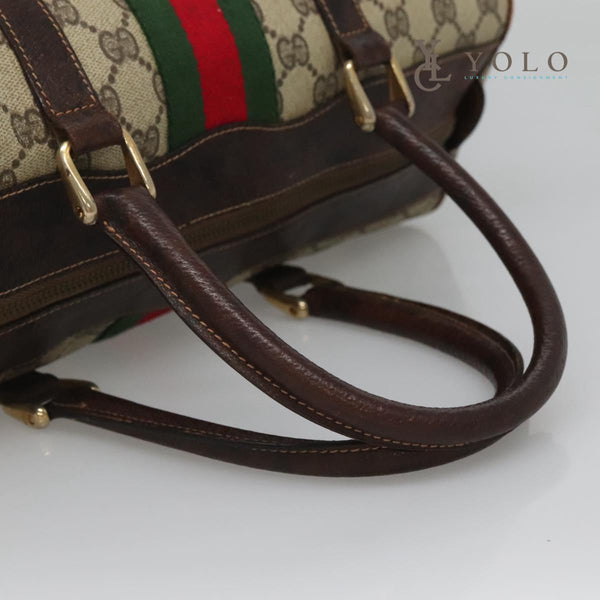 Gucci Vintage Web Medium Boston Bag