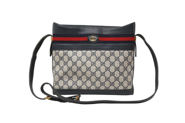 Gucci Vintage Navy Micro GG Sherry Line Crossbody Bag