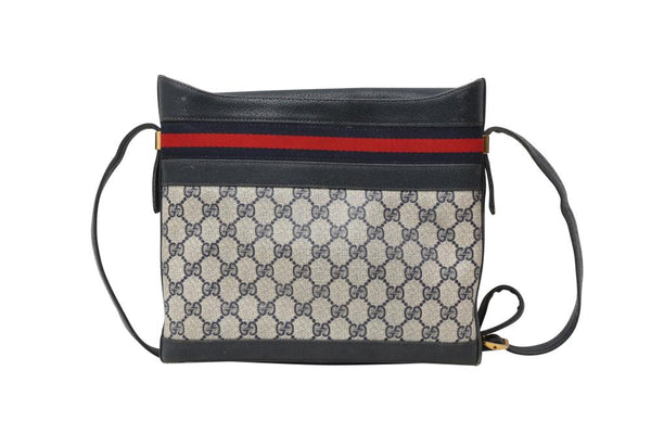 Gucci Vintage Navy Micro GG Sherry Line Crossbody Bag