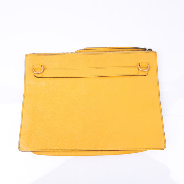 Gucci Yellow Leather Kingsnake Print Messenger Clutch Bag