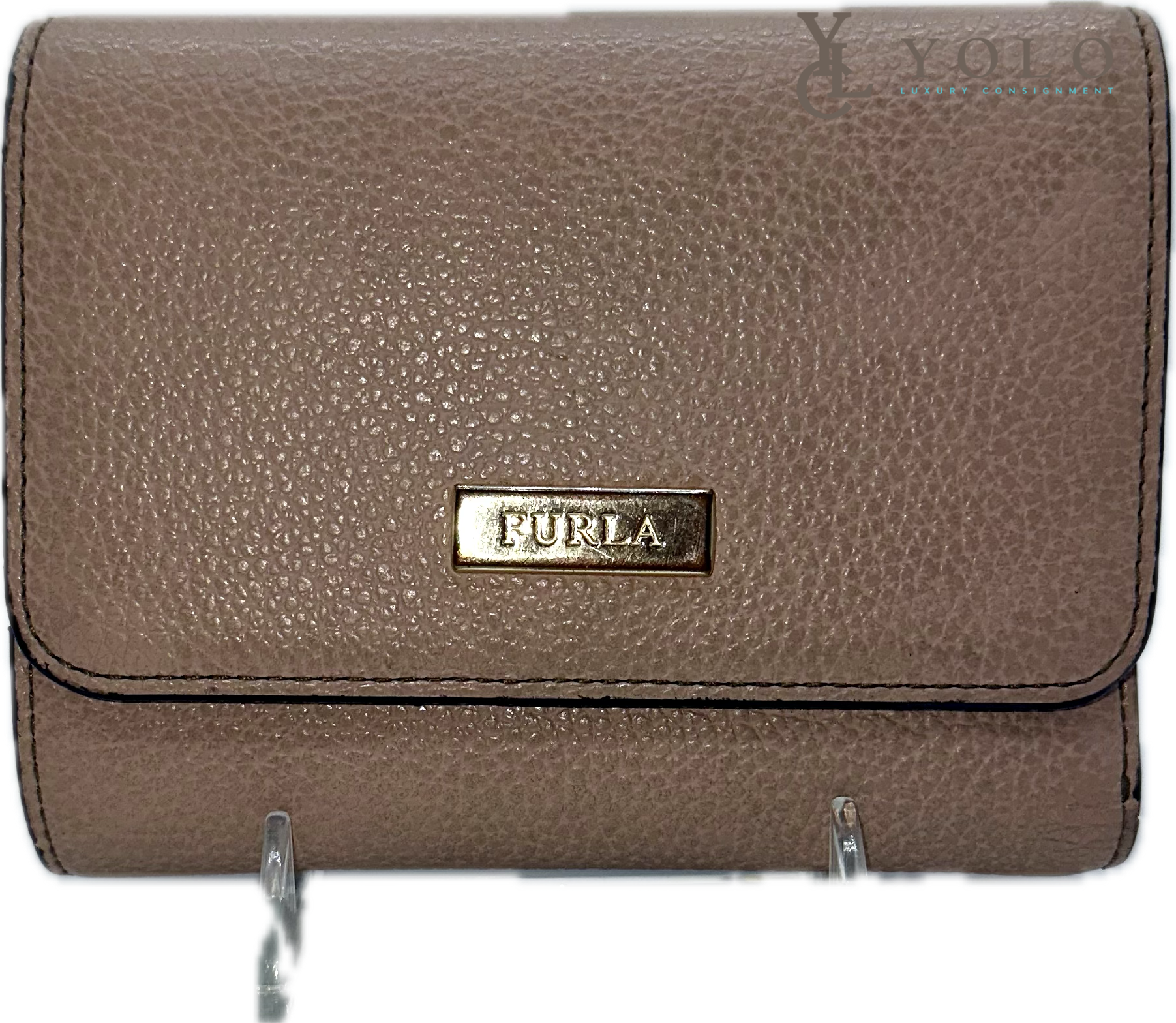 Furla Leather Nude Babylon Trifold Wallet