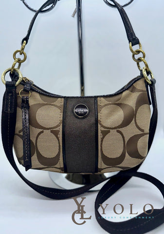 Coach Signature Stripe Demi 2Way Crossbody