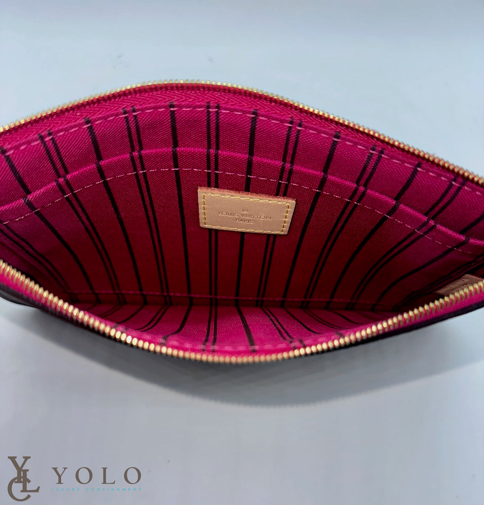 Authentic Preloved Louis Vuitton Monogram Neverfull MM Pochette Pivoine –  YOLO Luxury Consignment