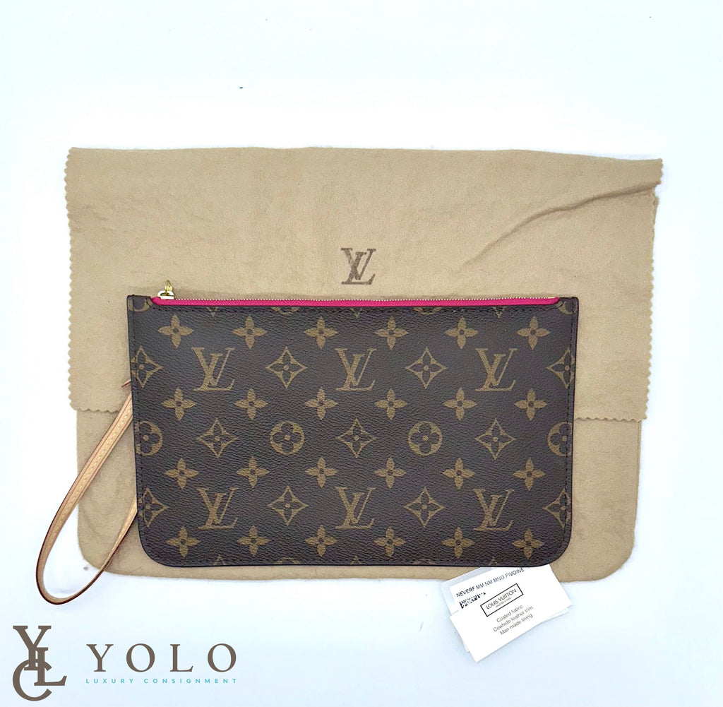 Authentic Preloved Louis Vuitton Monogram Neverfull MM Pochette Pivoine –  YOLO Luxury Consignment