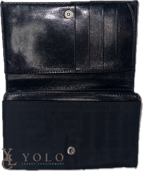 Fendi Vintage Nylon Zucca Compact Wallet