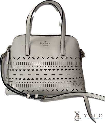 Kate Spade Leather Eyelet Cutout Lillian Court Dome Satchel