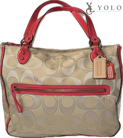 Coach Signature Lurex Poppy Glam Tote