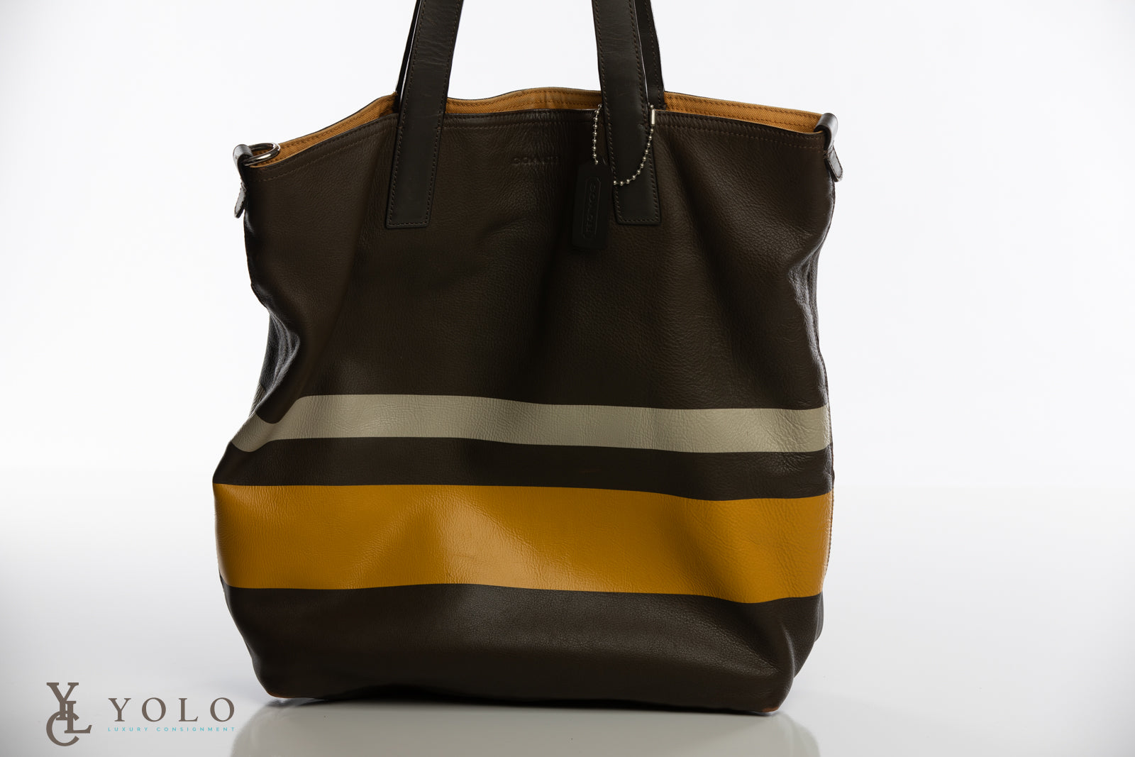 Coach Leather Canvas Reversible Tote Bag