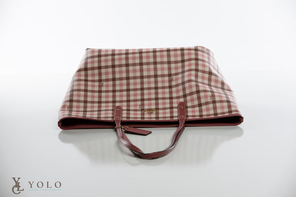 Coach Gingham Plaid Check Reversible City Tote