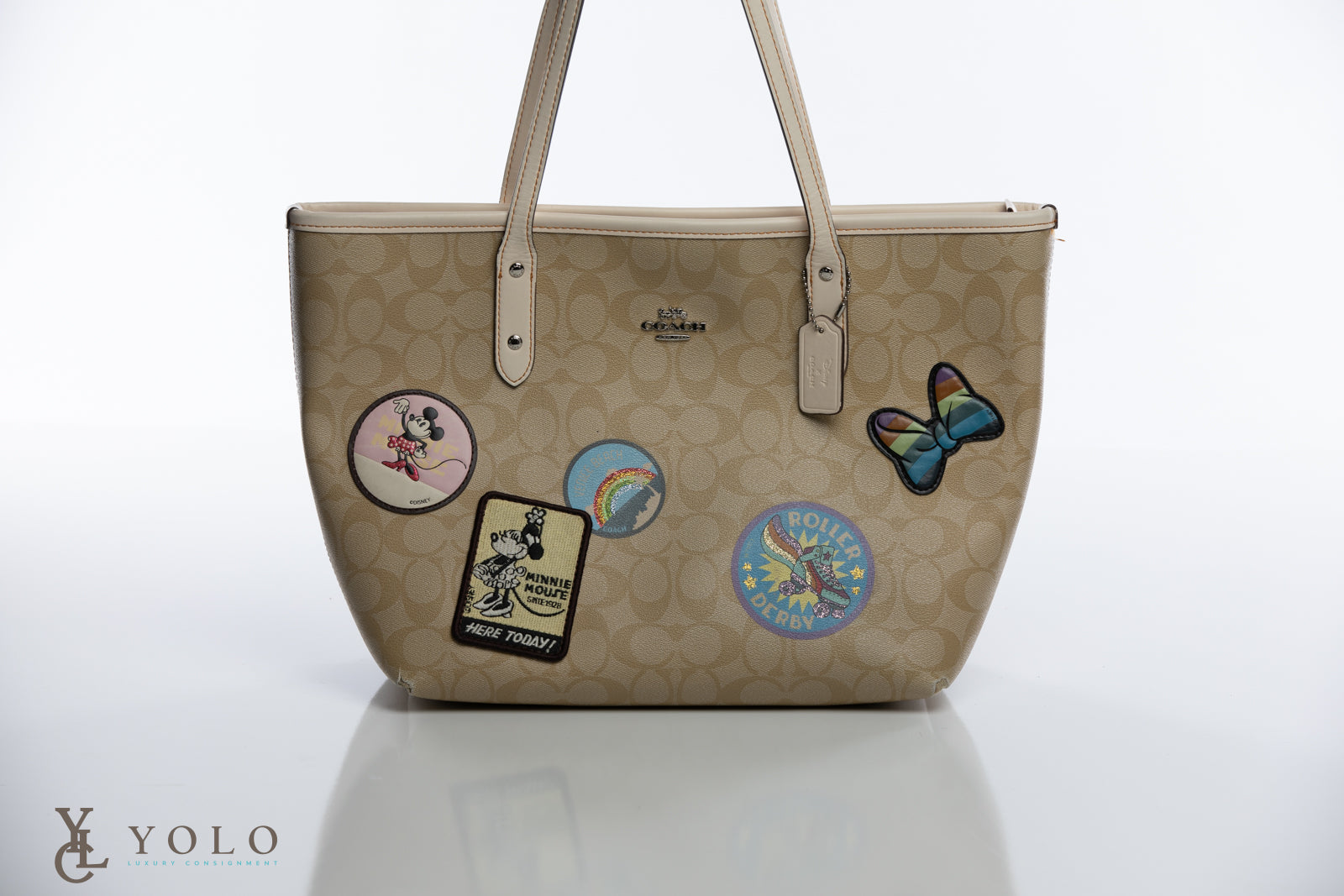 Coach Disney Collab Signature Minnie Patch Tote Bag