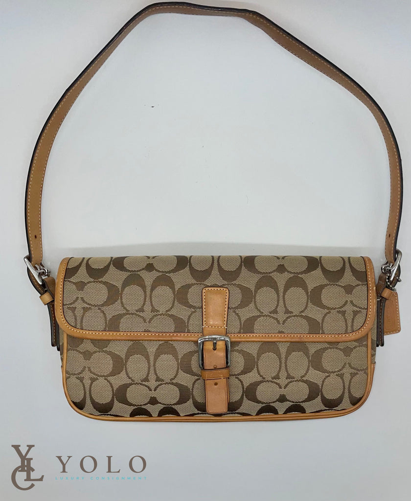 Authentic Preloved Coach Signature Stripe Jaime Crossbody Bag – YOLO Luxury  Consignment