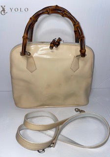 Gucci Patent Leather Bamboo Top Handle 2Way Satchel