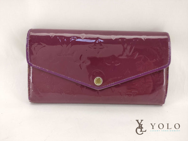 Louis Vuitton Burgundy Vernis Leather Portefeuille Sarah Wallet