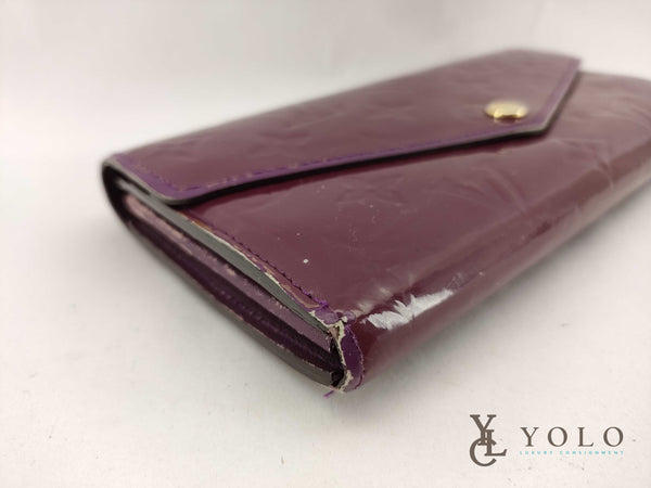Louis Vuitton Burgundy Vernis Leather Portefeuille Sarah Wallet