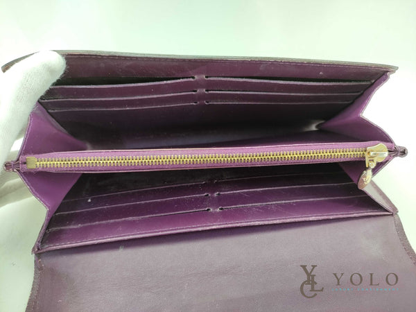 Louis Vuitton Burgundy Vernis Leather Portefeuille Sarah Wallet