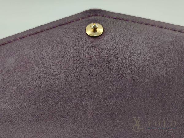 Louis Vuitton Burgundy Vernis Leather Portefeuille Sarah Wallet